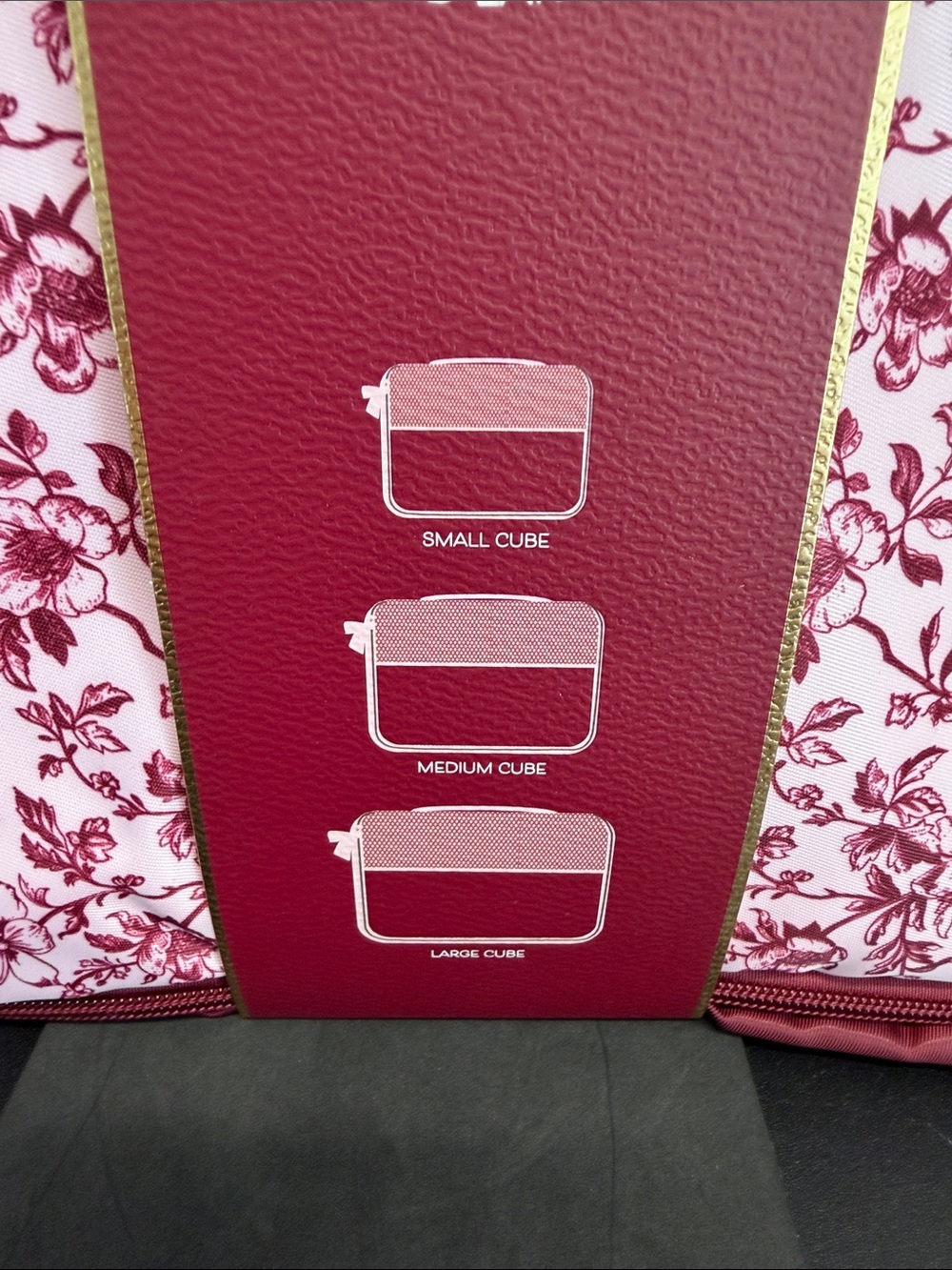 Wandering Moon | Wine Floral Packing Cube Travel Set (9) - Picture 10 of 14